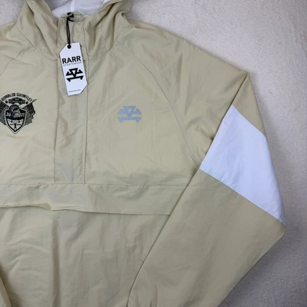 RARR Sportswear Gobbler‎ Gauntlet 2023 Anorak Windbreaker Tan Hooded Jacket NWT